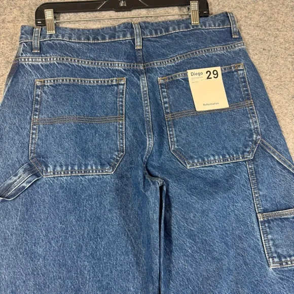 Reformation Diego Mid Rise Baggy Utility Carpenters Jeans Size 29 Revolve Anthro - Picture 12 of 16
